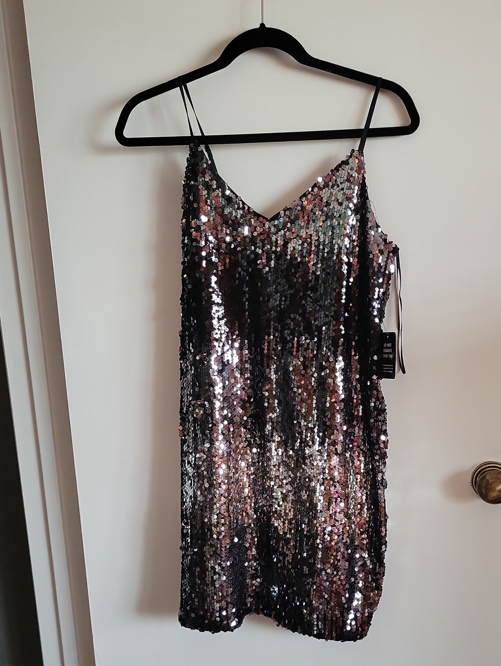 Express Black Sequin Mini Dress